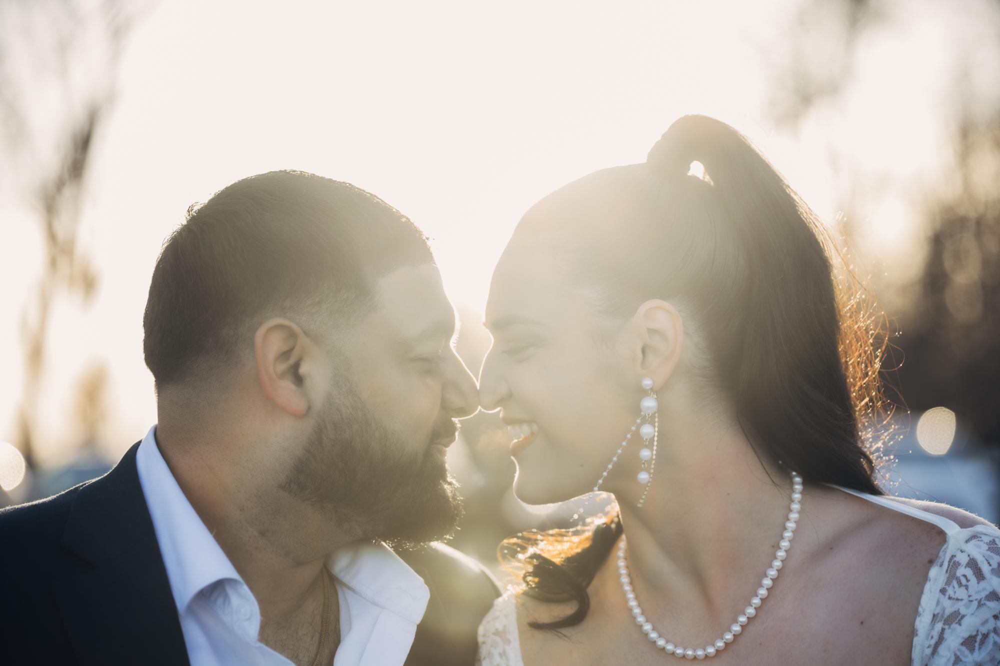 Heather & Nakuul’s Elegant Engagement Session at Humber Bay Shores – With a Furry Guest Star