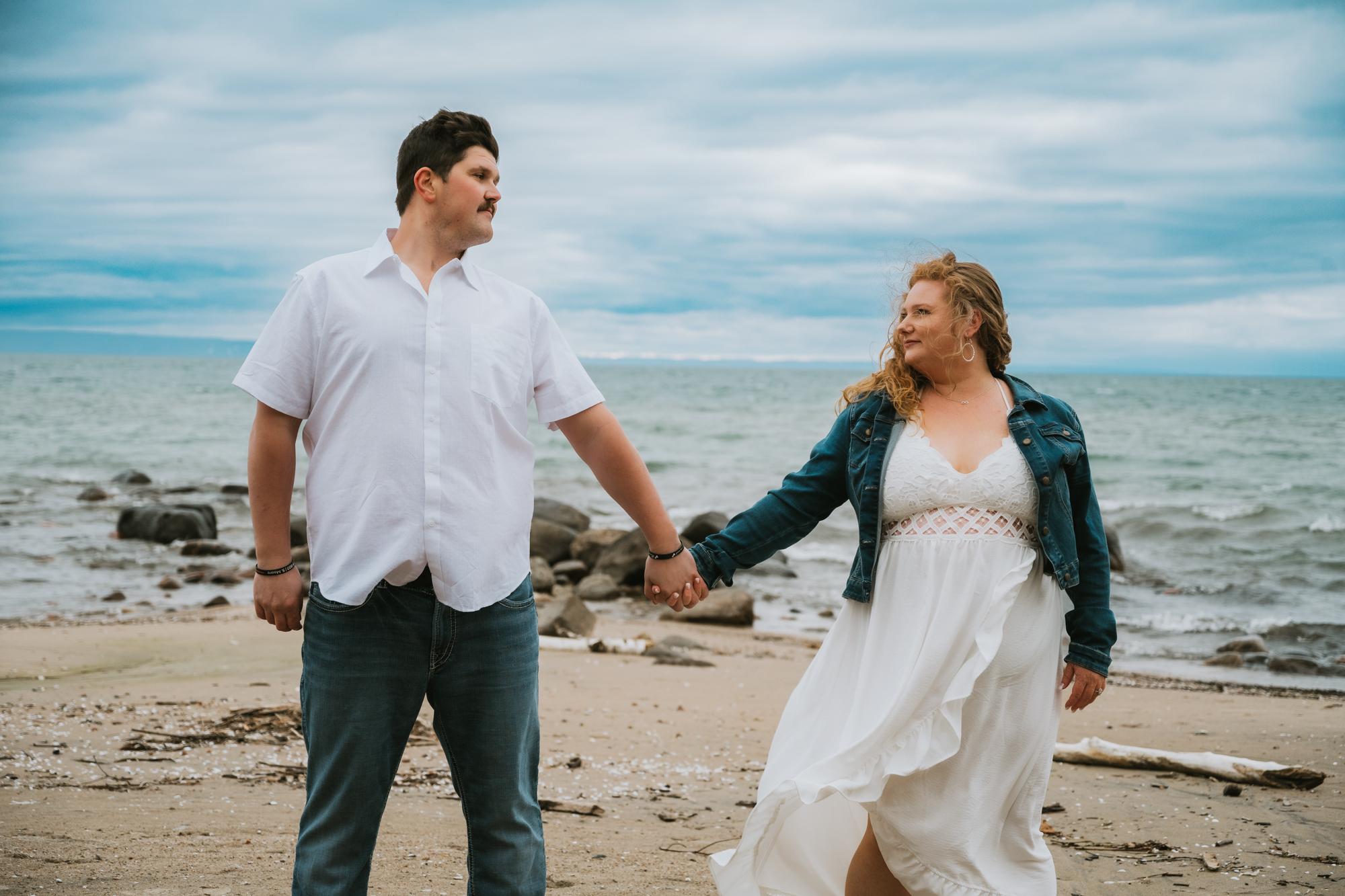 Brittany & Bryce’s Cozy Beachside Engagement Session at Tiny Beach