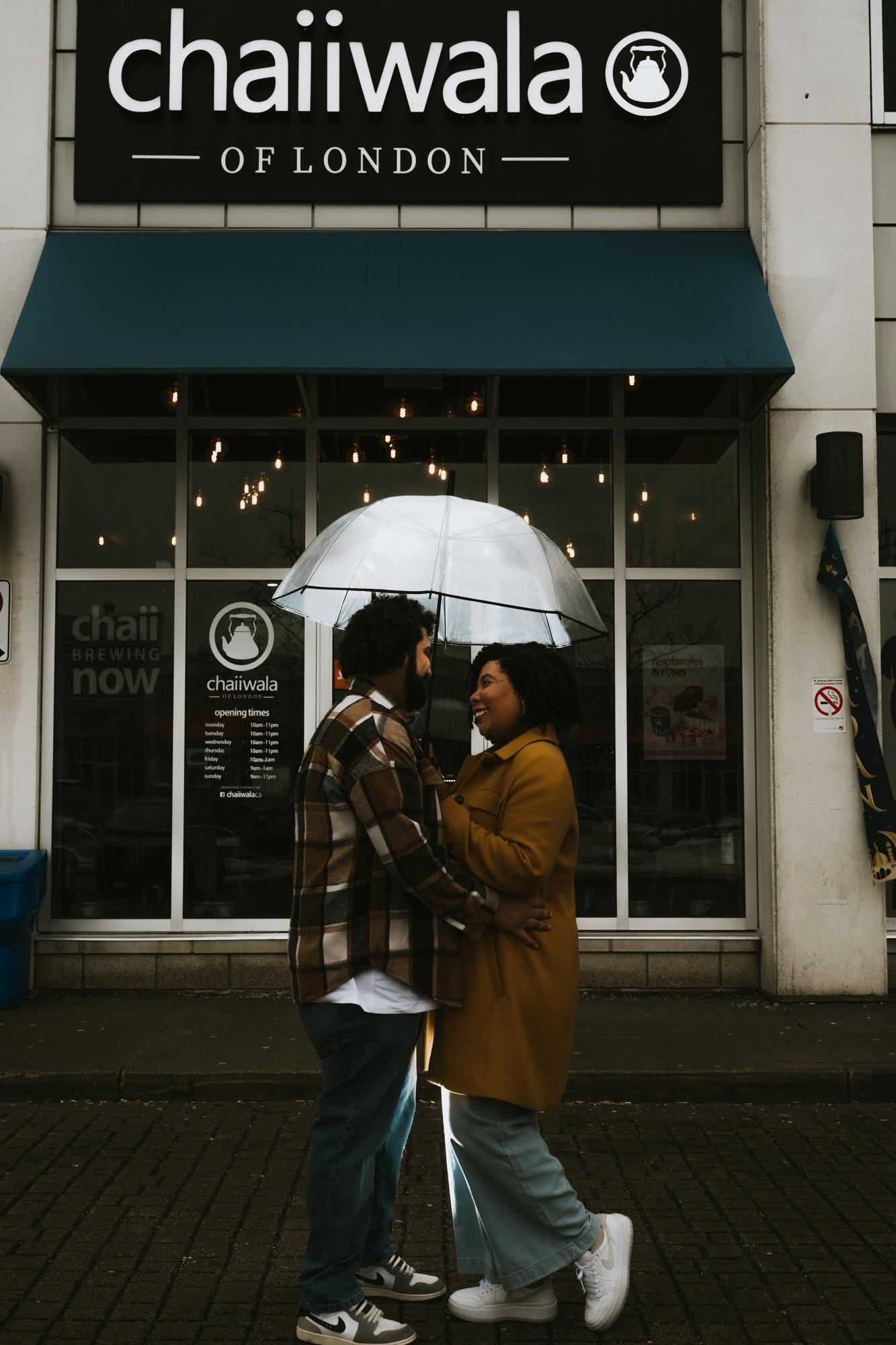 A Cozy Celebration: Deep & Eboni’s Engagement Shoot at Chaiiwala of London